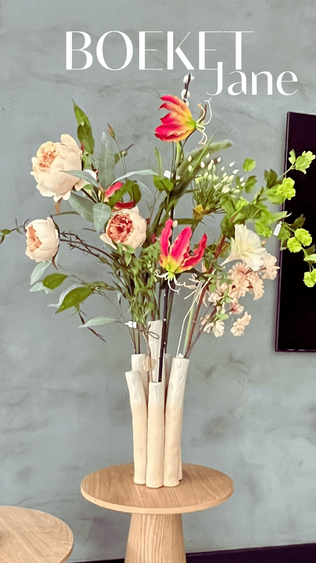 Boeket Jane met zijden bloemen