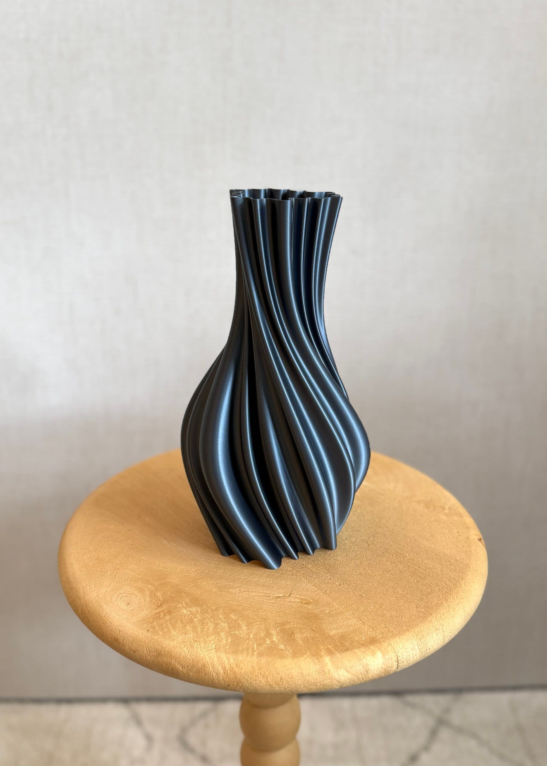 3D geprinte unieke vaas, kleur donkerpaars blauw 27cm 3