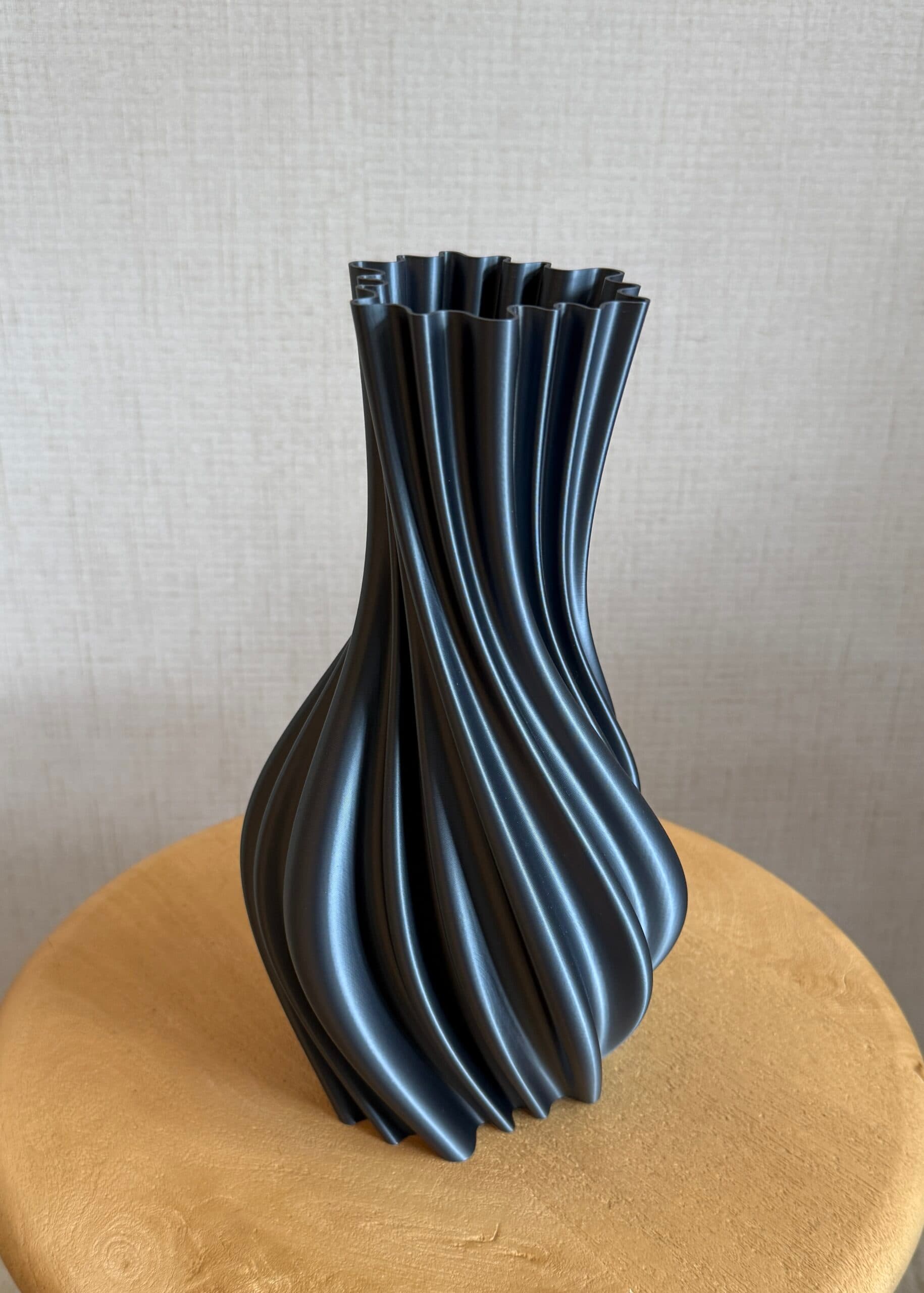 3D geprinte unieke vaas, kleur donkerpaars blauw 27cm