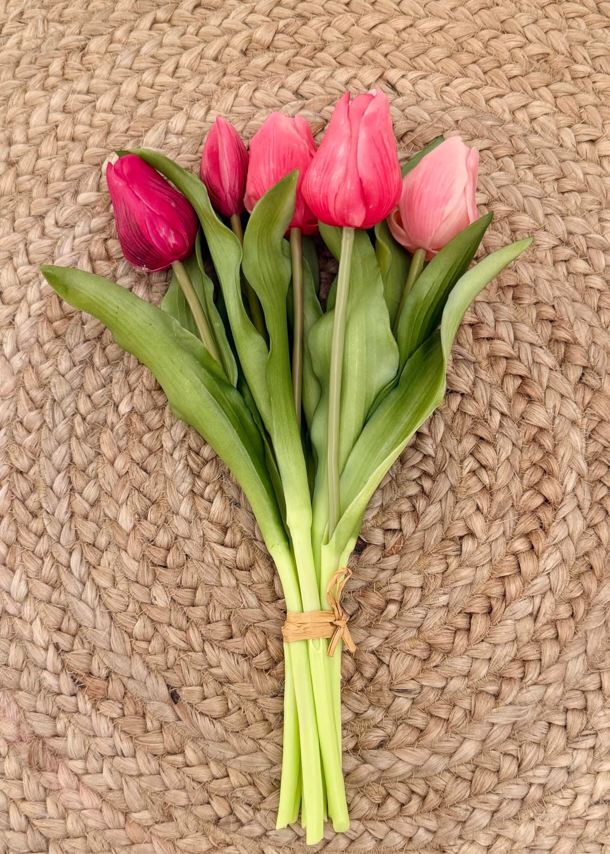Zijden bloemen boeket Blend met roze rozen