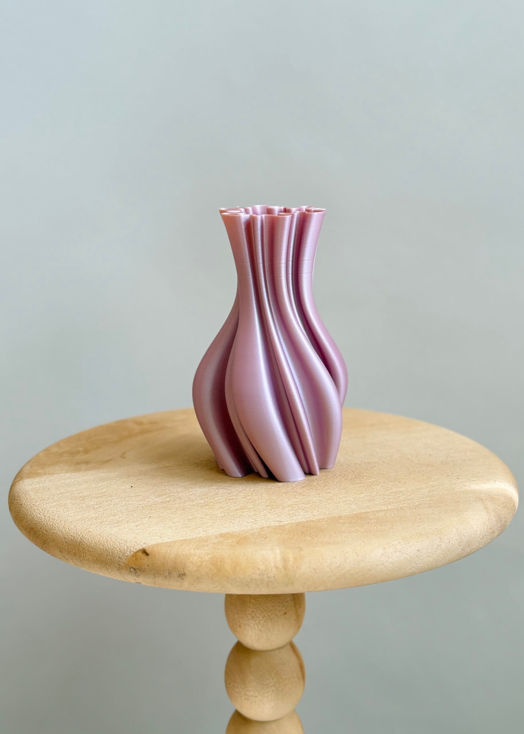 3D geprint vaasje kleur Silk Rose Gold 18cm 2
