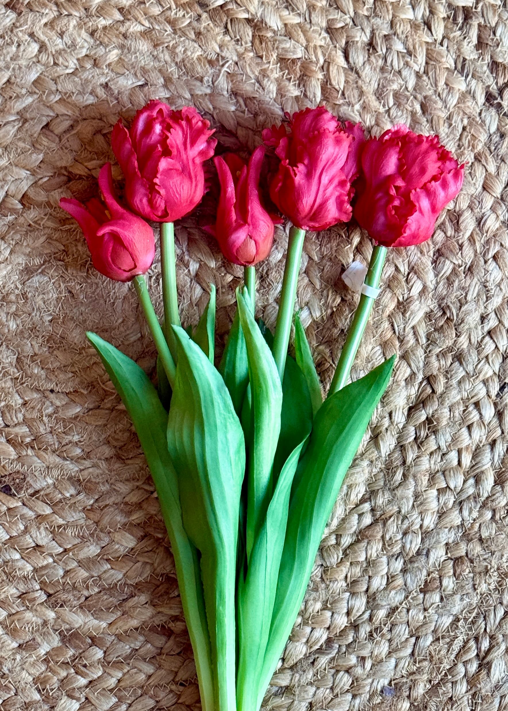 Bosje 5 parkiet kunsttulpen rood