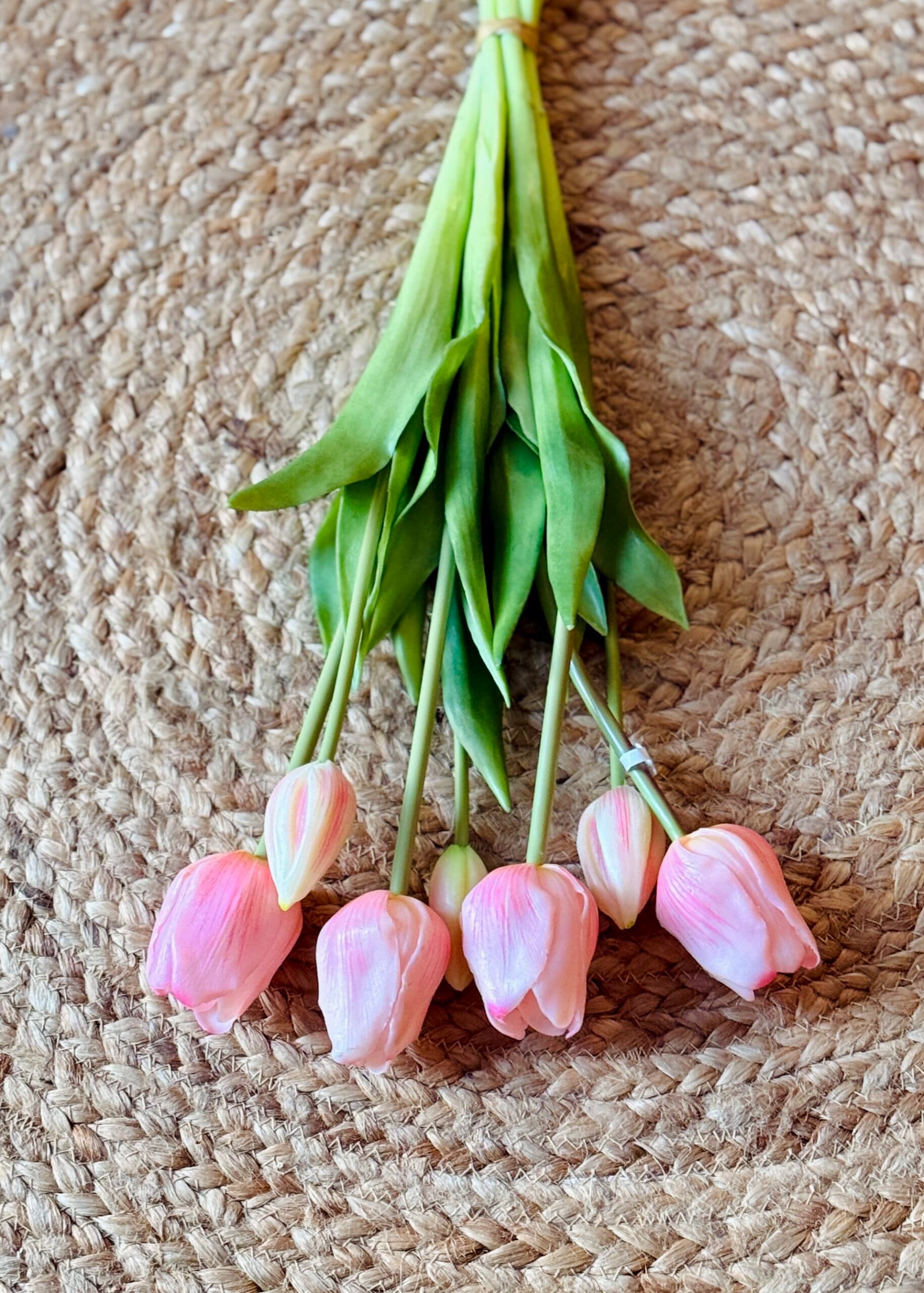 Bosje 7 kunsttulpen lichtroze 47cm 2