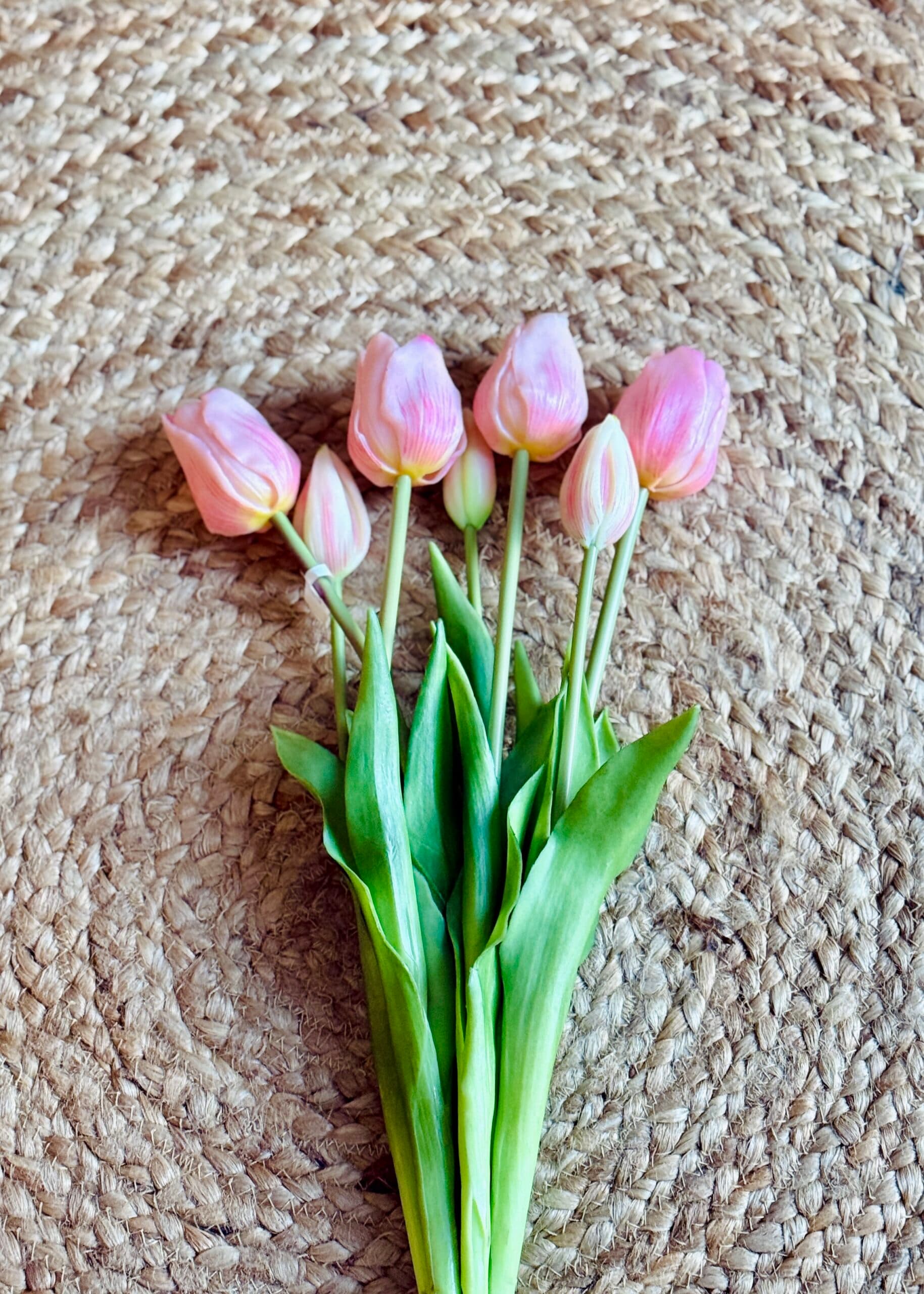 Bosje 7 kunsttulpen lichtroze 47cm 3