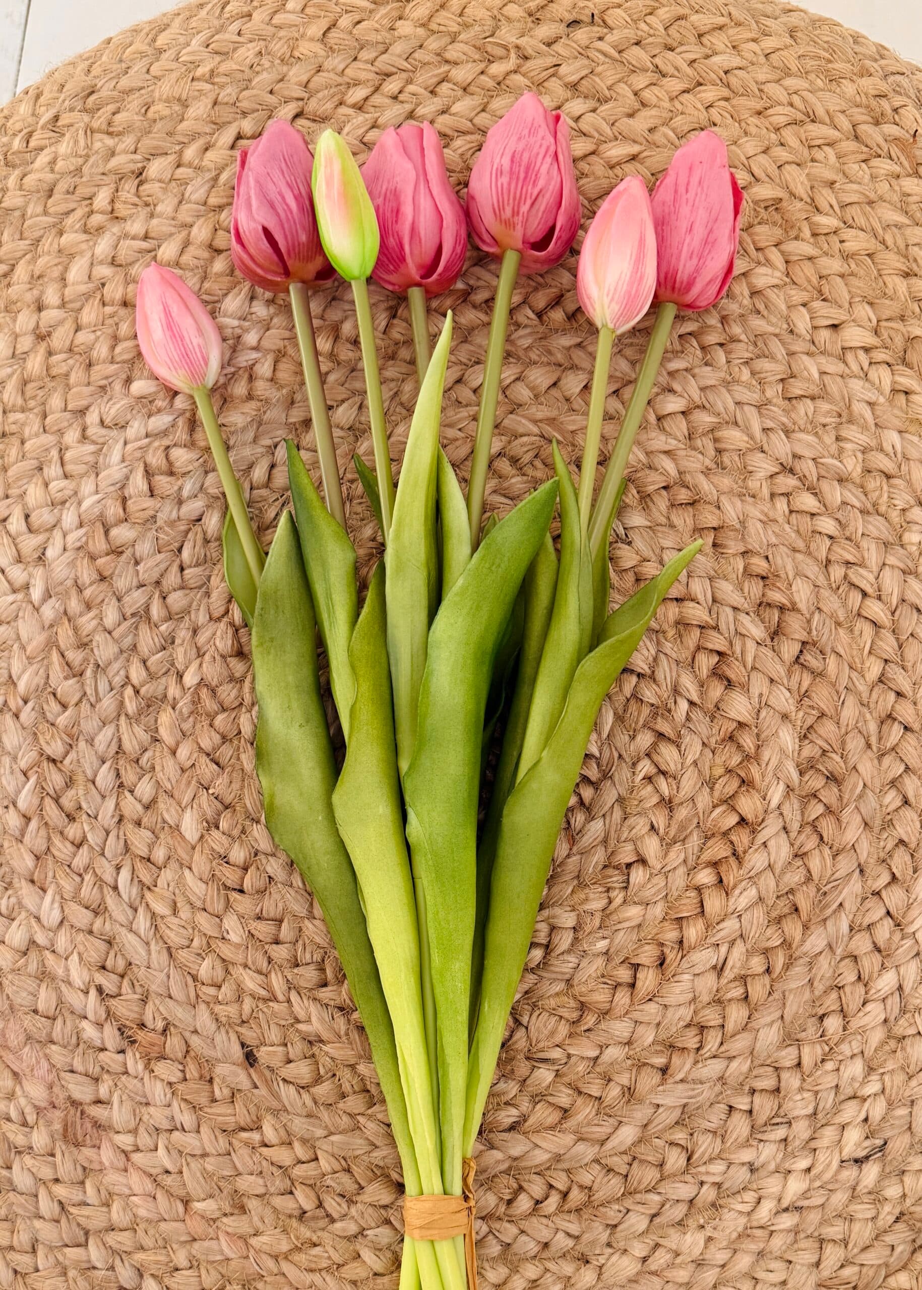 Bosje 7 kunsttulpen oudroze 47cm 2