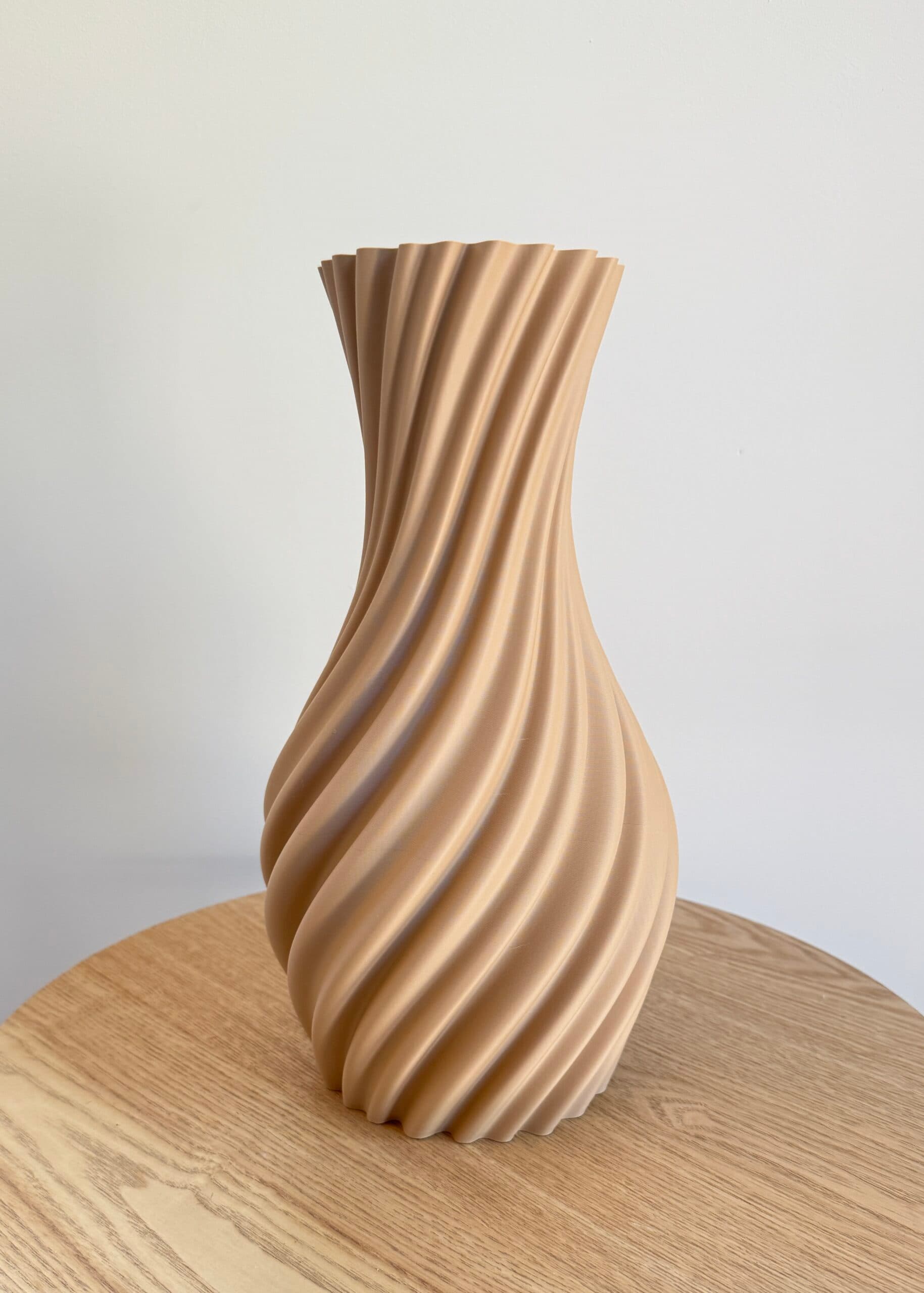 3D geprinte vaas peanut (houtkleur) 33cm