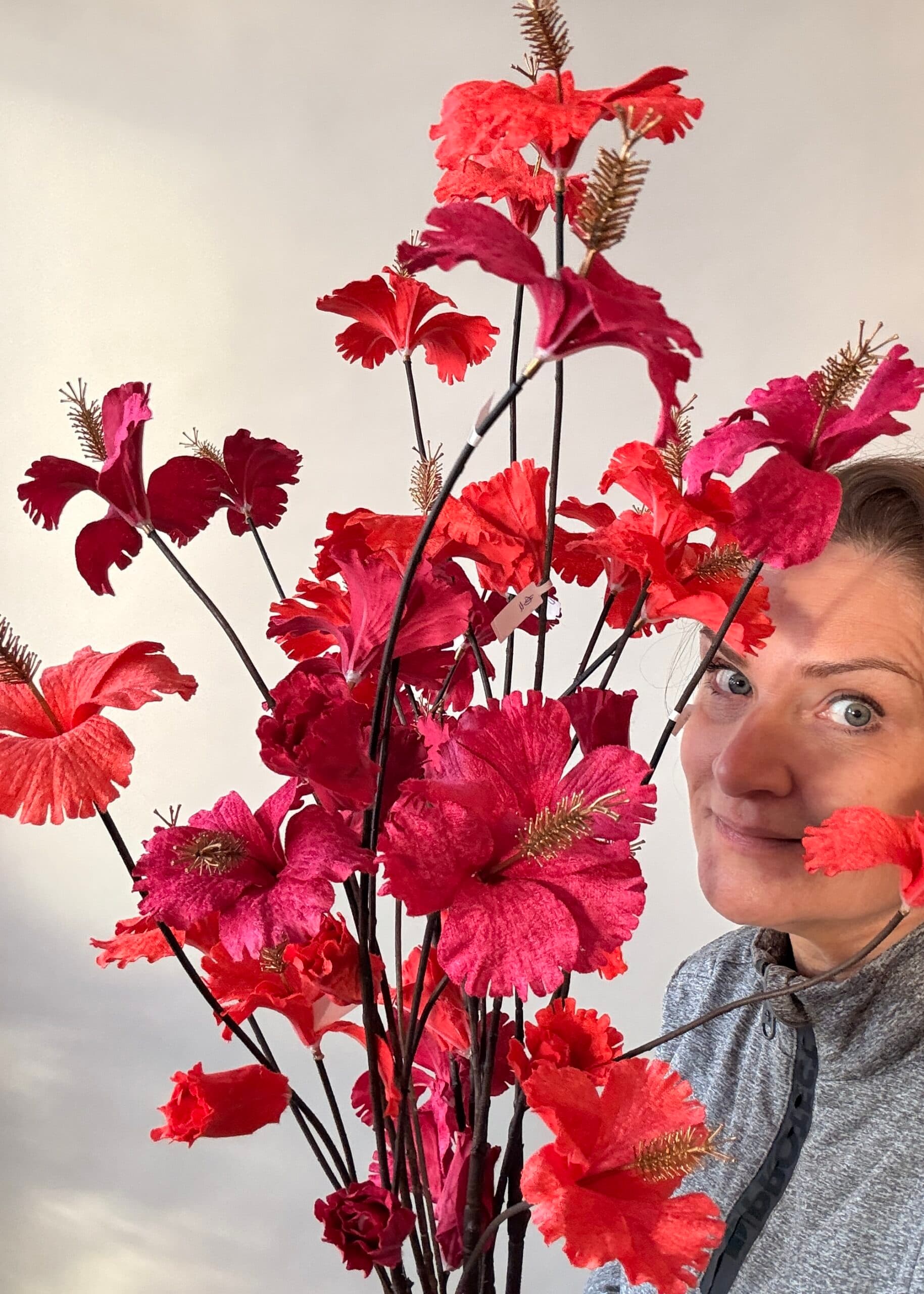 SALE 10 kunsttakken oranje/roze 3