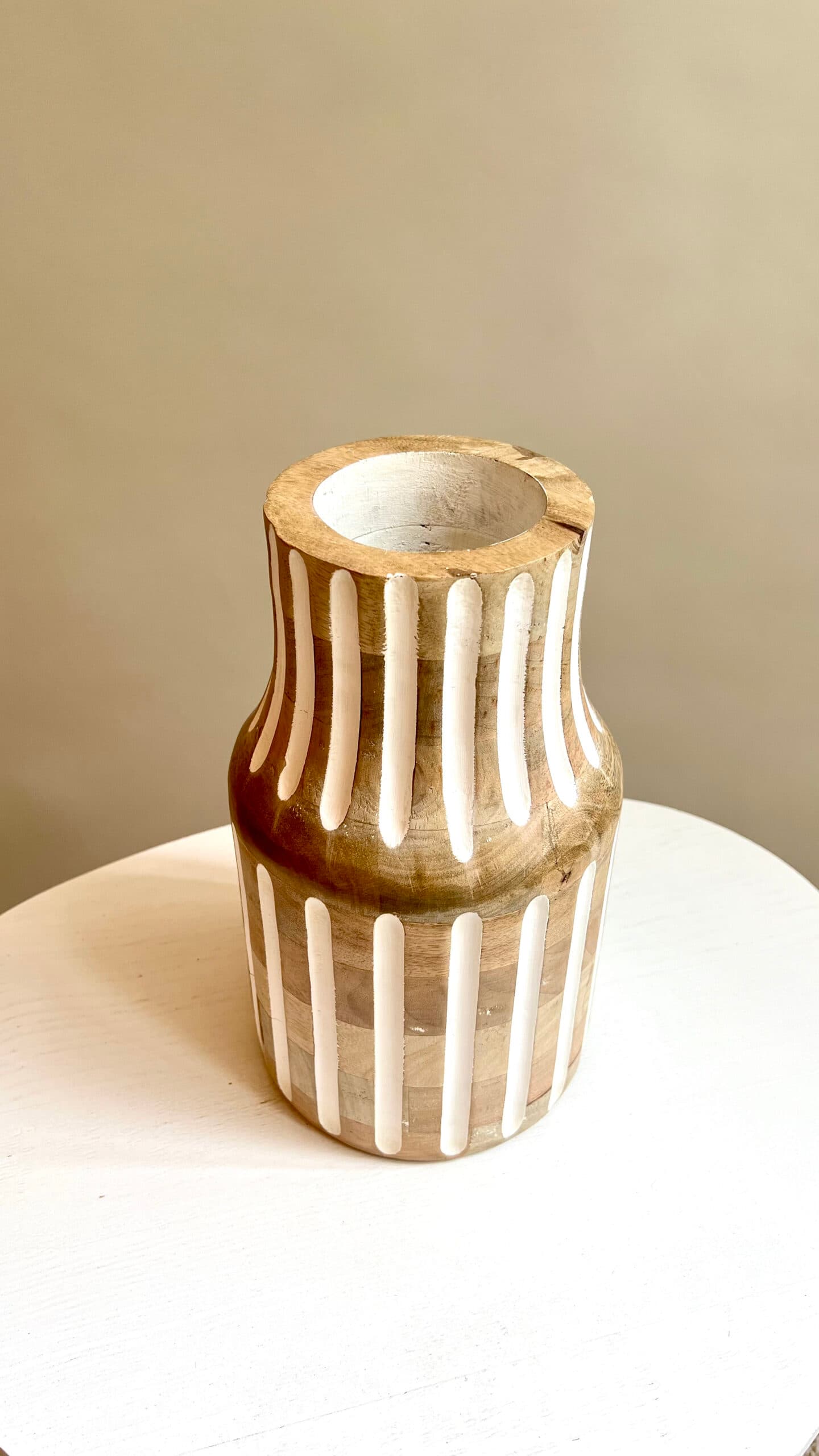 Vaas hout met wit 2