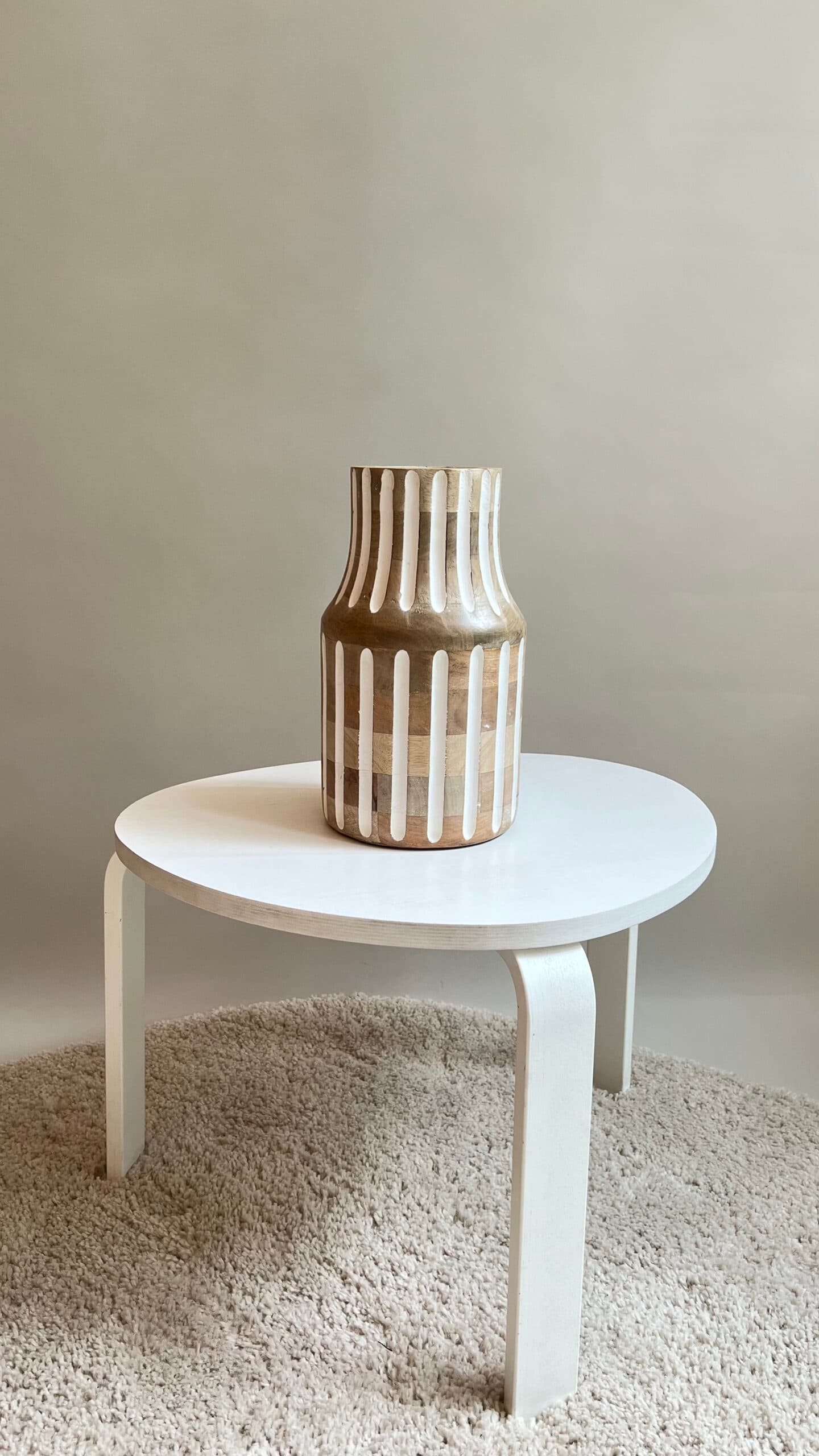 Vaas hout met wit 3
