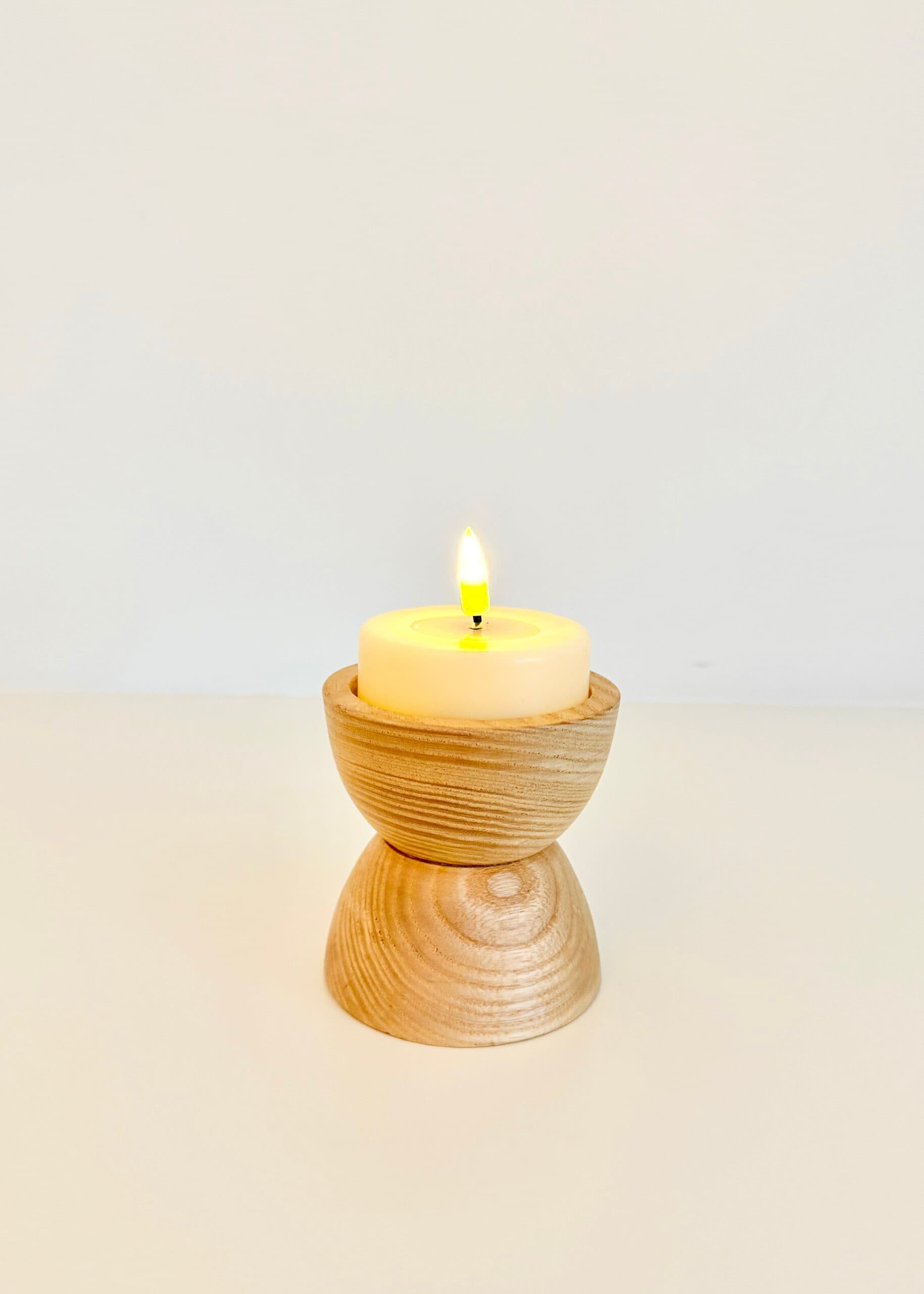 Luxe houten waxinelichthouder