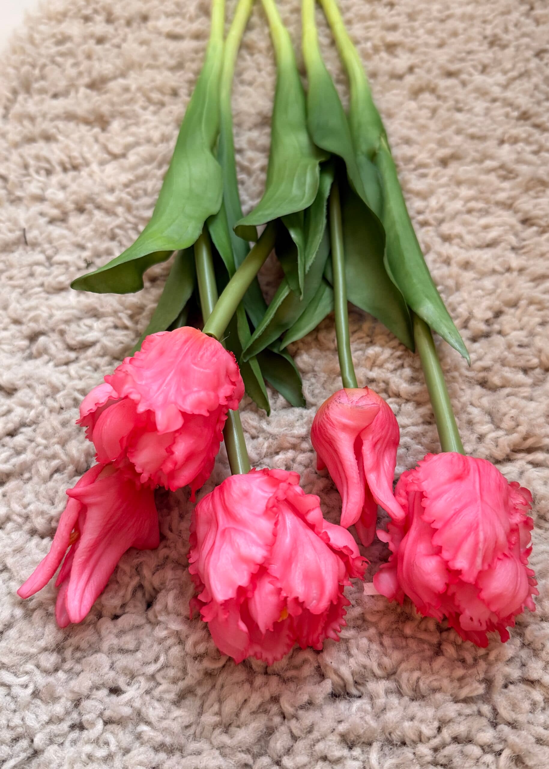 Bosje 5 parkiet kunsttulpen roze