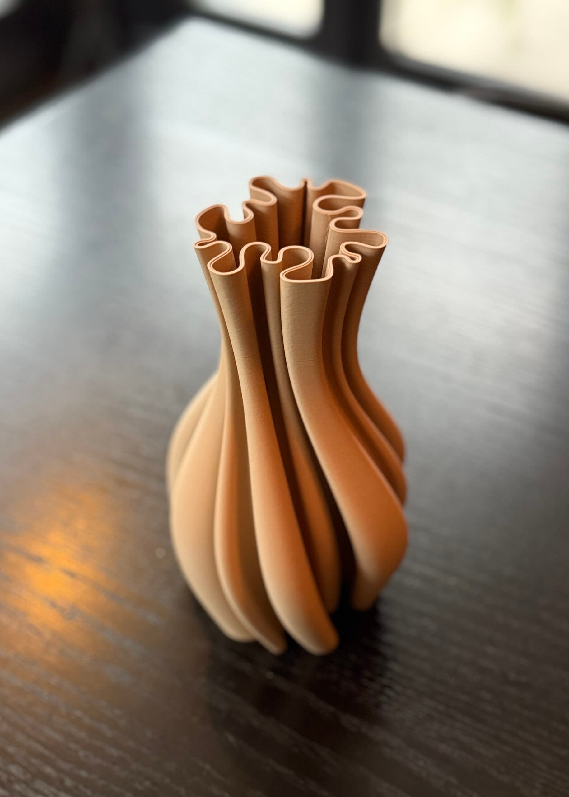3D geprint vaasje kleur Peanut 18cm