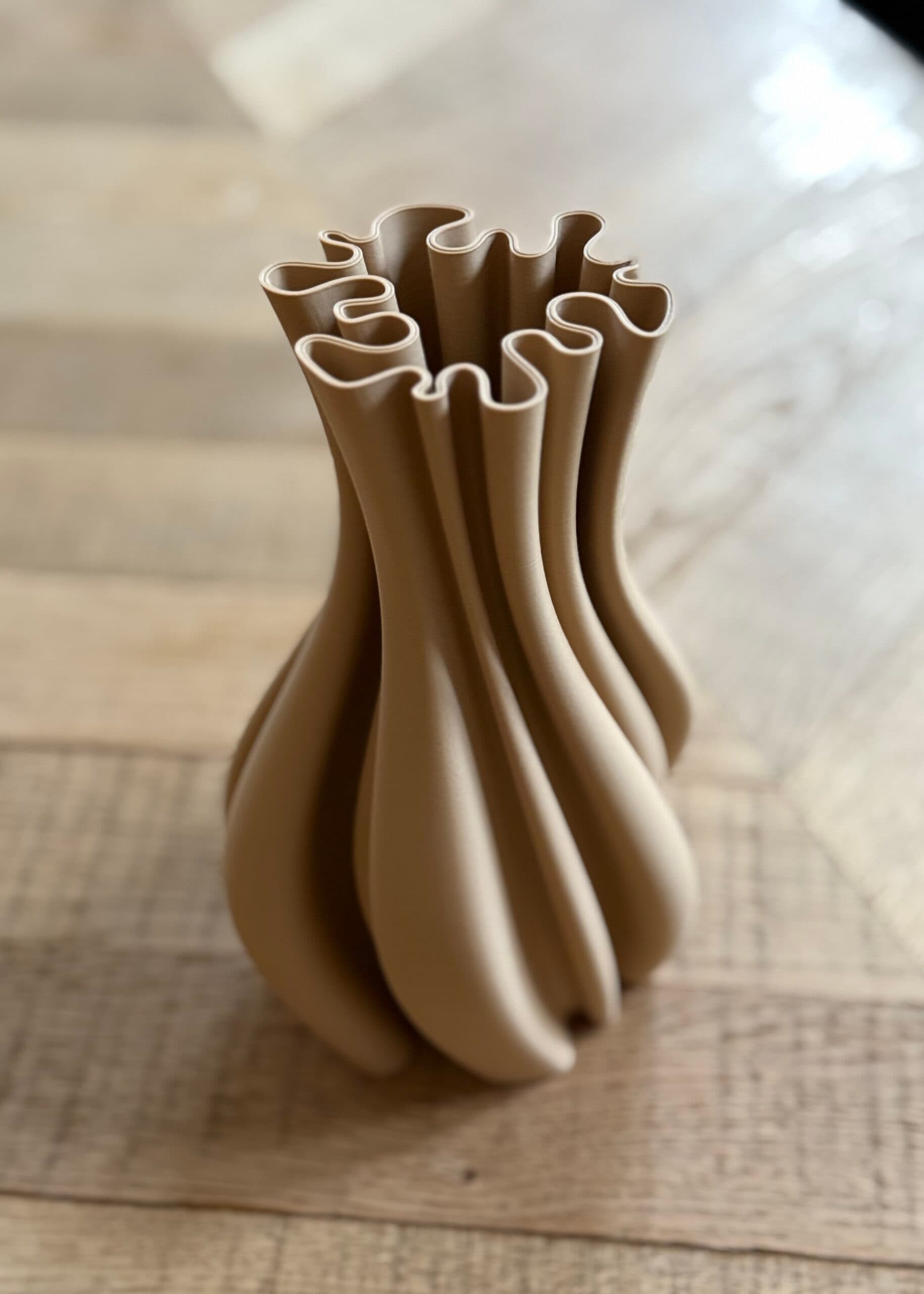 3D geprint vaasje kleur Peanut 18cm 3