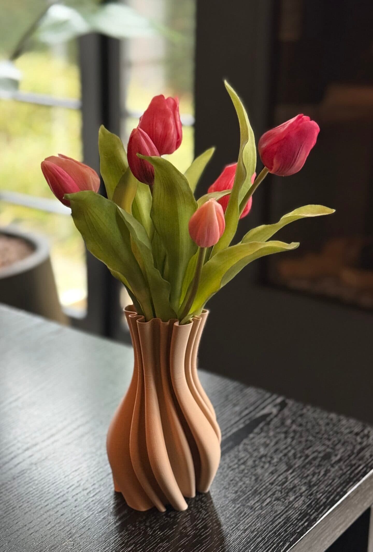 3D geprint vaasje kleur Peanut 18cm 4