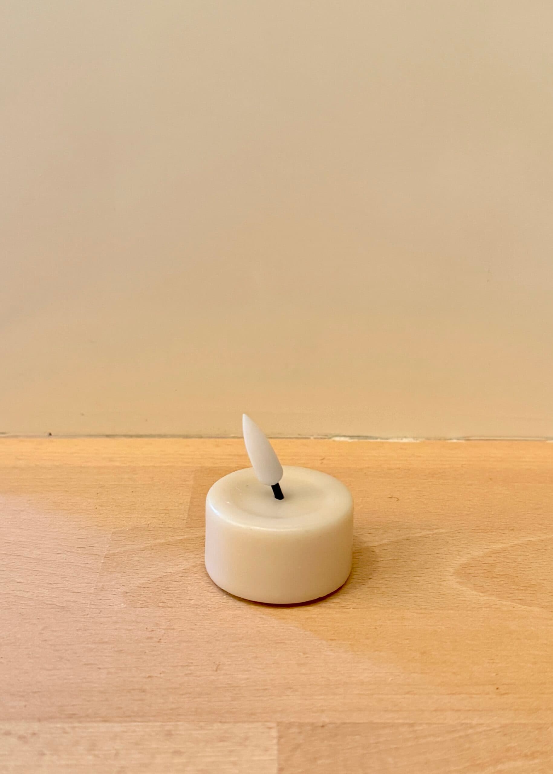 2x LED waxinelichtjes cream, klein