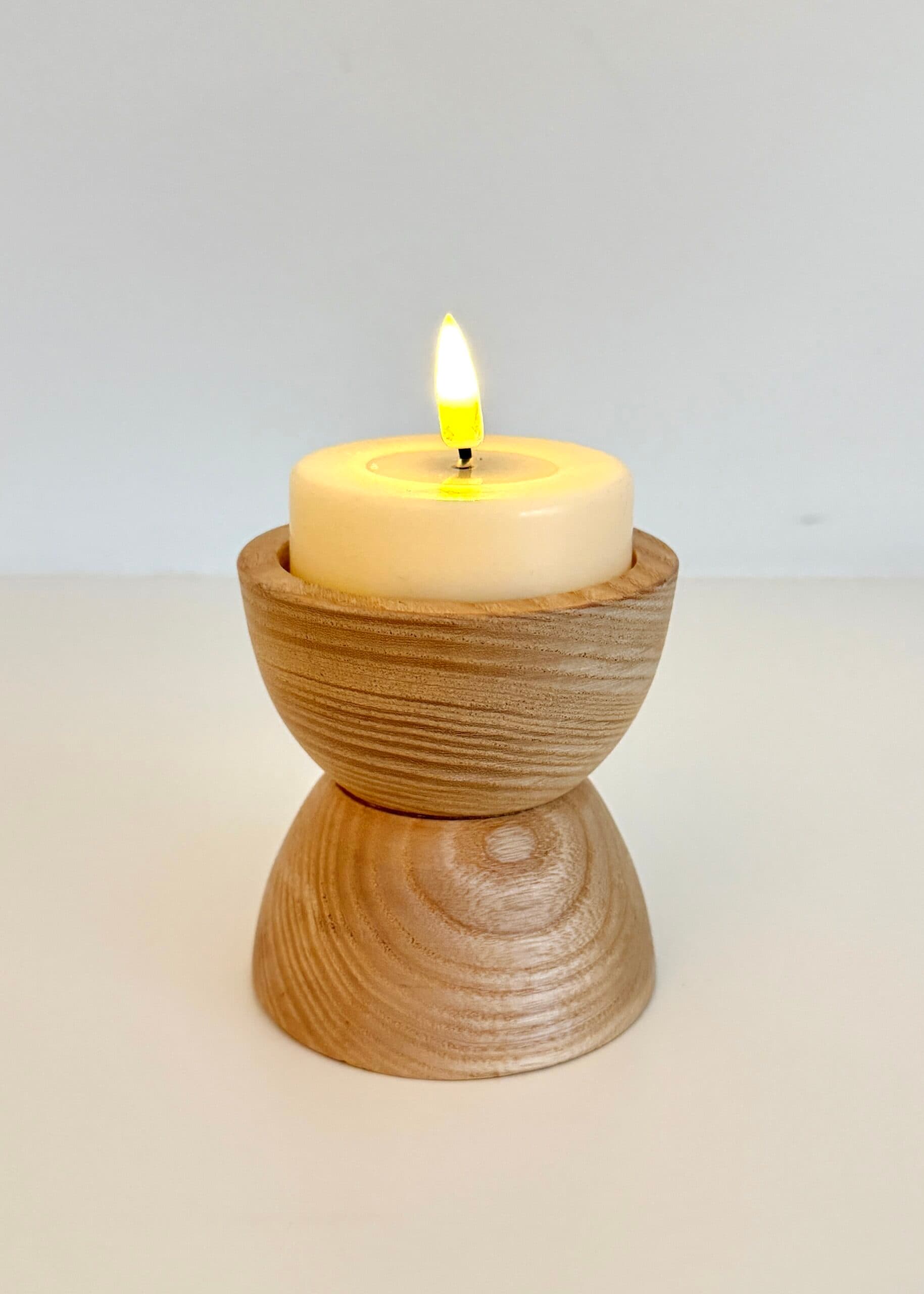 2x LED waxinelichtjes cream, groot 3