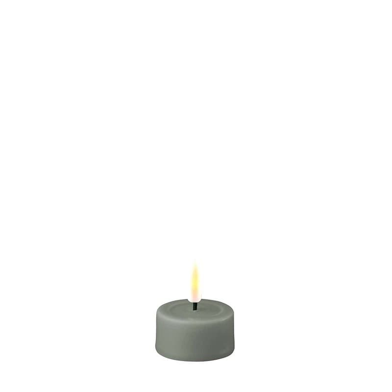 2x LED waxinelichtjes oud salvie green, klein 3